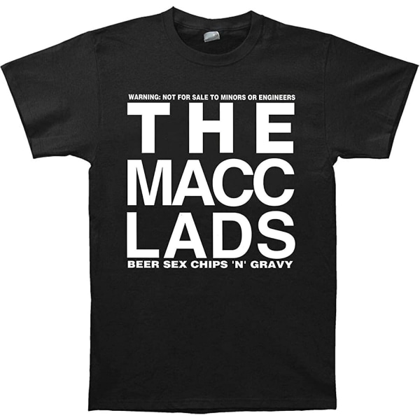 The Macc Lads Beer Sex Chips 'n' Gravy Cover Herr T-shirt Svart -vuxen, 3xl 3XL
