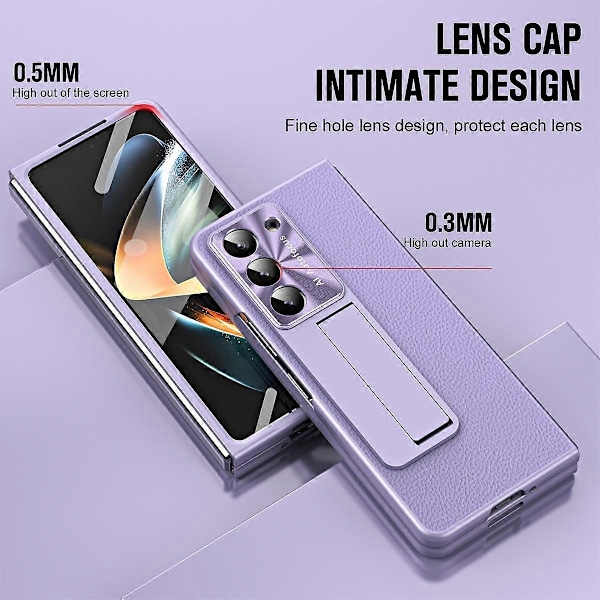 För Samsung Galaxy Z Fold5 5G Läder PC Fodral Stötsäkert Ställ Telefonskal Multicolor Style F