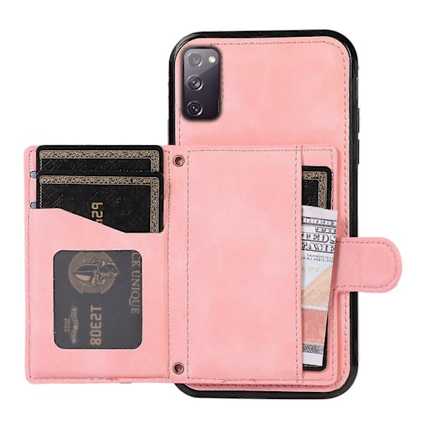 Samsung Galaxy S20 4G/5G korttipidike puhelinkotelo TPU+PU nahkainen jalustallinen puhelinkuori Multicolor Style C