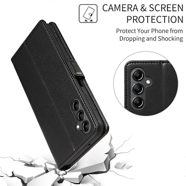 För Samsung Galaxy A56 5G Fodral Sidomagnetlås RFID-blockerande Läder Telefonplånboksfodral - Svart Multicolor Brown