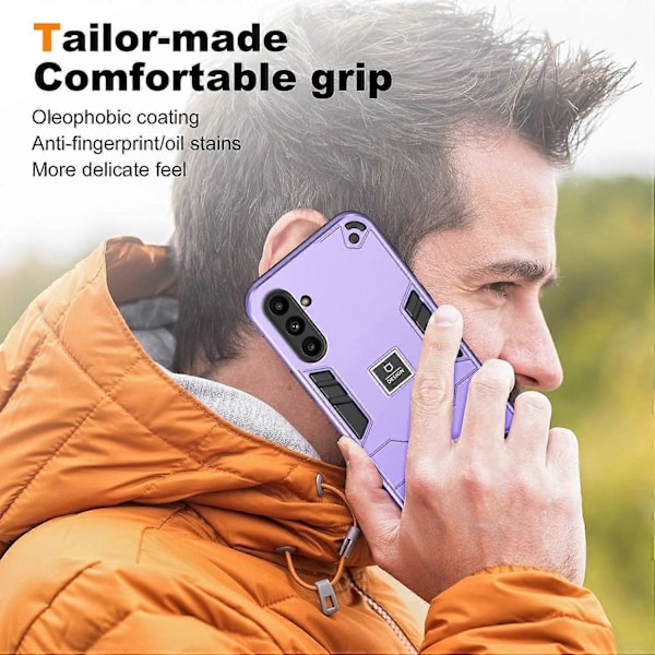 För Samsung Galaxy A14 4G/5G Mobilskal Dubbla Lager Hybrid Mjuk TPU Hård PC Skydd Multicolor Style A