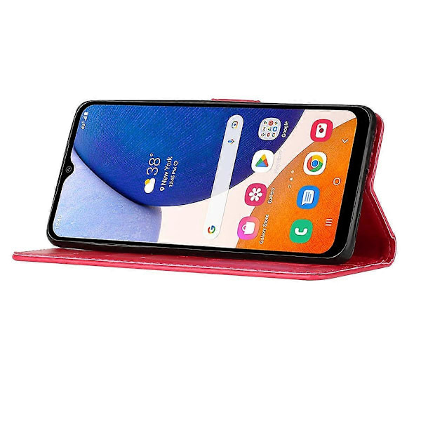 För Samsung Galaxy S24 FE Fodral PU Läder Plånboksfodral med Rem - Grå Multicolor Red