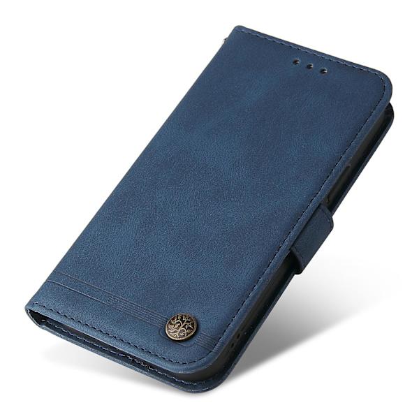 För Samsung Galaxy F34 5g/m34 5g Imprinted Lines Stand Cover Anti-drop Pu Läder Phone case Blue