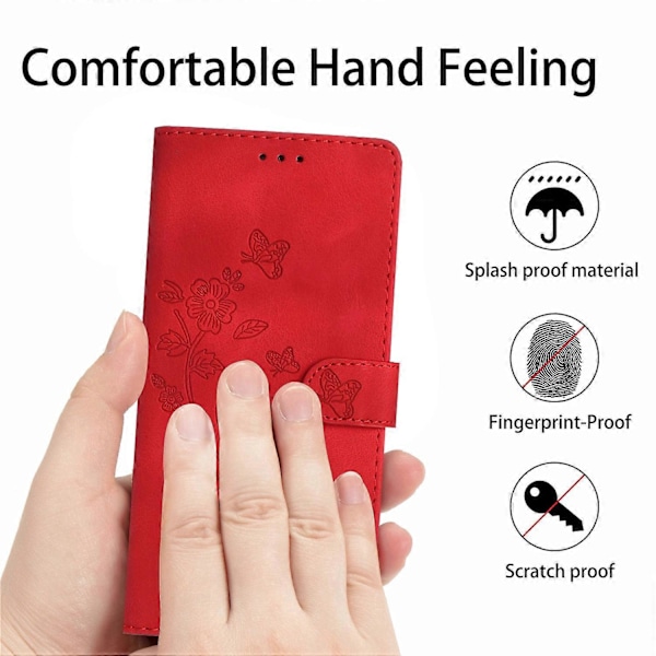 Fodral för Samsung Galaxy A26 5G Läder Präglat Blommigt Telefonskydd Plånbok med Handledsrem Multicolor Style B