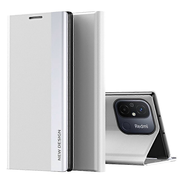 För Xiaomi Redmi 12C 4G PU Läder Flip Ställ Telefonfodral Elektroplätering Stöttåligt Skal Multicolor Style C