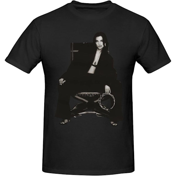 Dua Singer Lipa Shirt Herr Kortärmad T-shirt med rund hals Mode Toppar B0cmzk6ygy-41 Black M