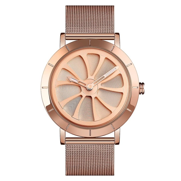 Mode Sketon Rotary Dial Quartz Watch Rose Gold Golden rose