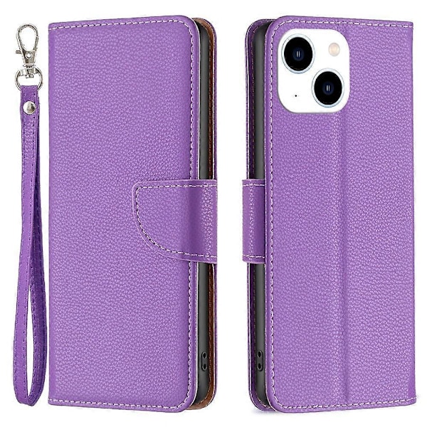 Flipfodral med Ställ och Plånbok i PU-läder för iPhone 15 med Rem Multicolor Style G