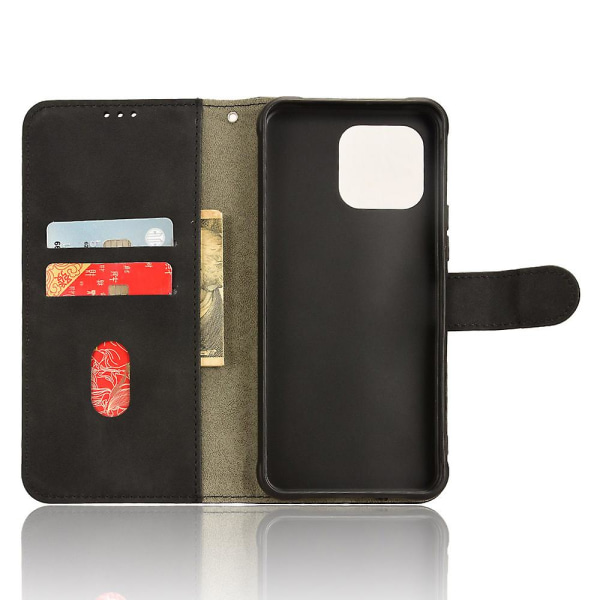 För Umidigi G5 Mecha Case Pu Läder anti-scratch Telefonskydd med plånbok och stativ Black