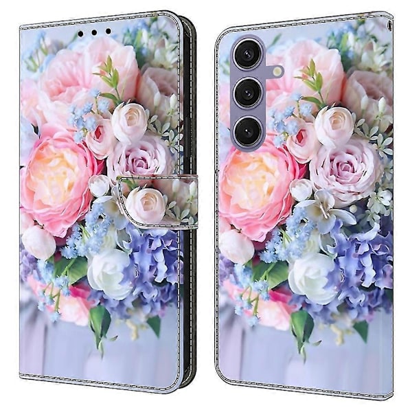 Til Samsung Galaxy S25 Etui Magnetisk Lås 3D Mønster Læder Wallet Telefon Cover Multicolor Style E