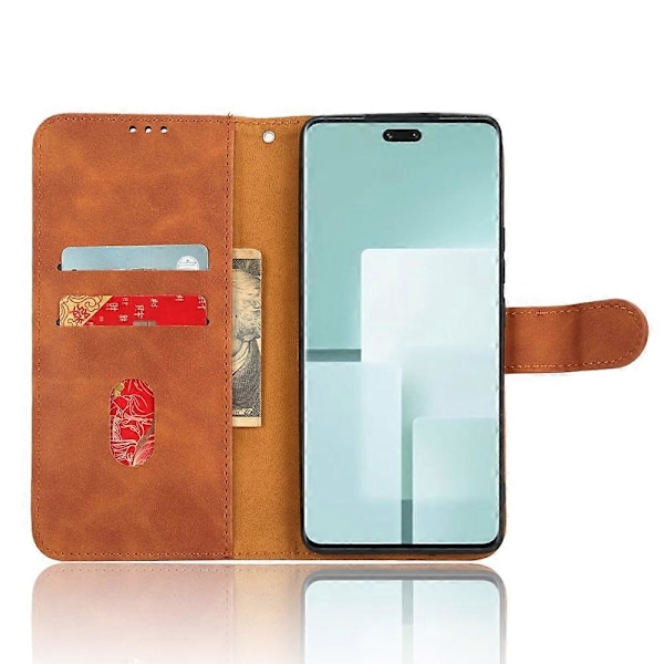 Læderetui med hudberøring til Xiaomi Civi 3 5G, sammenklappeligt stativ, pung, beskyttende telefoncover Multicolor Style D