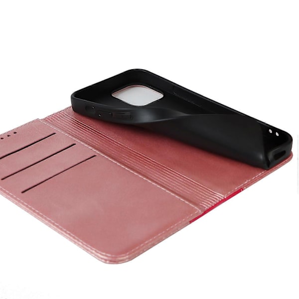 iPhone 15 Plus PU-nahkainen puhelinkotelo, kaksivärinen liitos, naarmuuntumaton, jalustallinen lompakkokotelo Multicolor Style E