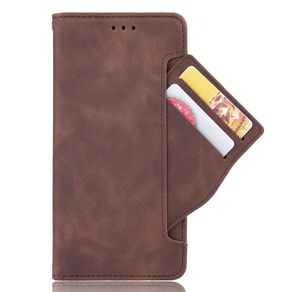 För Nokia G50 Flip Phone case Pu Läder Och TPU Cover Flera kortplats Praktiskt plånboksställ Case Brown