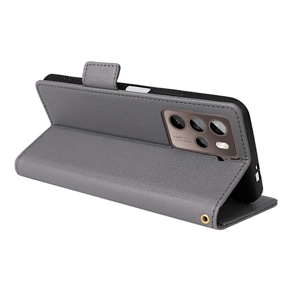 Telefoncover til HTC U23/U23 Pro 5G Litchi Tekstur Wallet Stand PU Læder Cover - Multicolor Grey