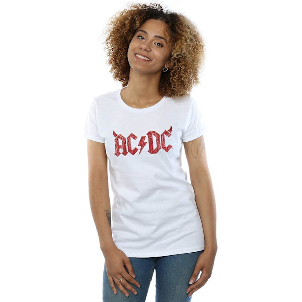 AC/DC Dame Jagged Logo T-shirt Voksen S-3XL Txu132 White S