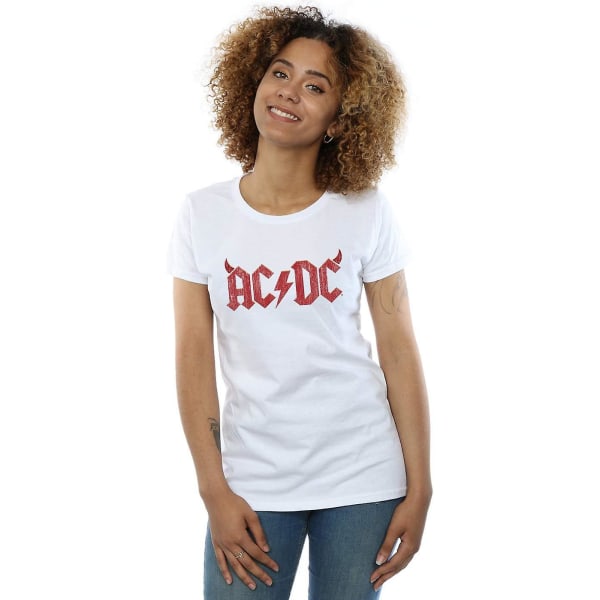 AC/DC Dame Jagged Logo T-skjorte Voksen S-3XL Txu132 White S