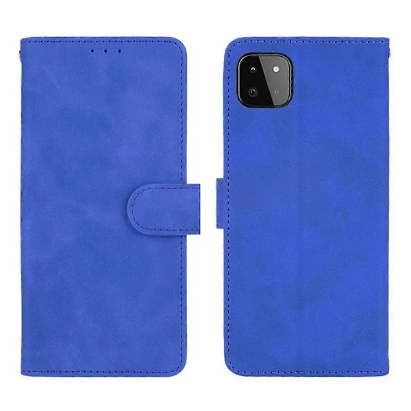Hud-berøringsfølelse Wallet Stand Læder Flip Case Telefon Cover til Samsung Galaxy A22 5G (EU Version) Multicolor Style C