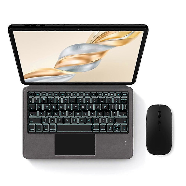 For Honor Pad X9 Pro Læder Etui + Touchpad Bluetooth-kompatibelt Tastatur med Baggrundsbelysning
