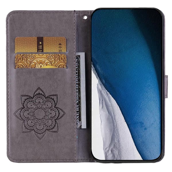 Fodral till iPhone 15 Plus Uggla Präglat PU Läder Plånboksfodral med Ställ Multicolor Style E