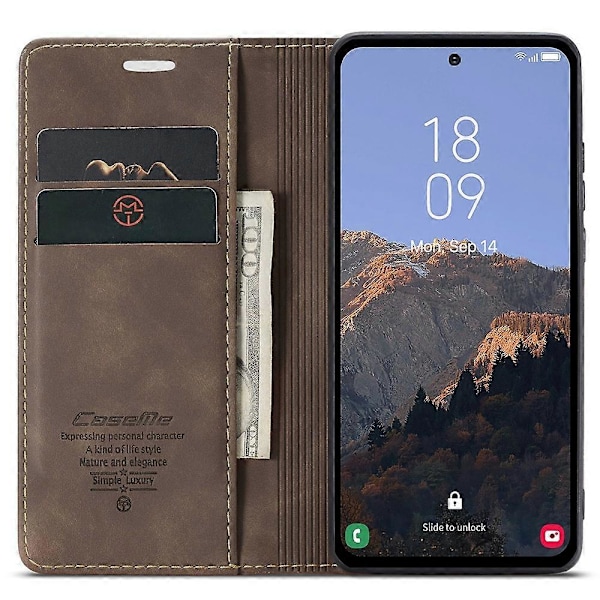 CASEME 013 -sarjan puhelinkotelo Samsung Galaxy A54 5G:lle PU-nahkakotelo Lompakkoteline Iskunkestävä suojus Multicolor Style C