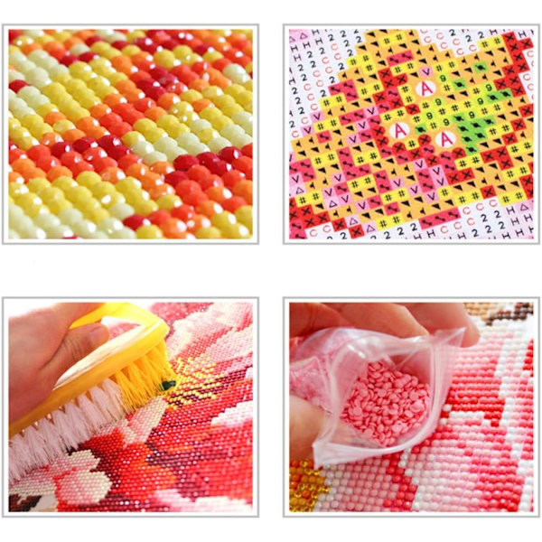 Nya 30x40cm Vuxna barn 5D DIY Diamond Art Painting Kit - Färgglada läppar