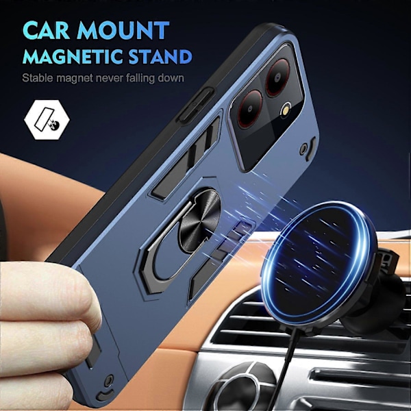Til ZTE Blade A54 Etui Støtteben PC+TPU Telefon Cover Understøtter Magnetisk Bilholder Multicolor Style B
