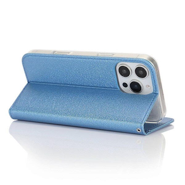 Til iPhone 16 Pro Cover PU Læder Silke Tekstur Magnetisk Flip Telefon Cover Multicolor Style B