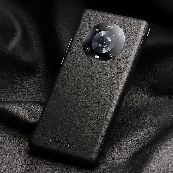 QIALINO til Honor Magic4 Pro 5G Ægte Ko Læder PC Telefon Cover Visningsvindue Folio Flip Case Multicolor Style A