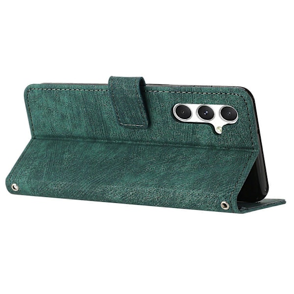 Til Samsung Galaxy A36 5G Etui Prægede Linjer Læder Telefon Cover Foldbart Stativ Multicolor Style C