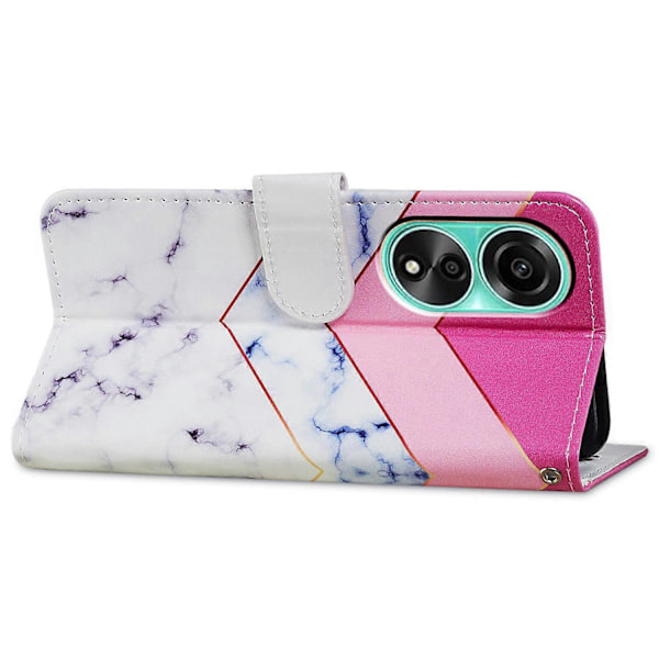 Fodral för Oppo A38 4G Mönstertryckt PU Läder Ställ Plånbok Telefonskydd Multicolor Style B