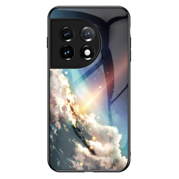 Mobilskal för OnePlus 11 5G, Härdat glas+PC+TPU Stjärnhimmel Mönstertryck Skyddande Skal Multicolor Style D