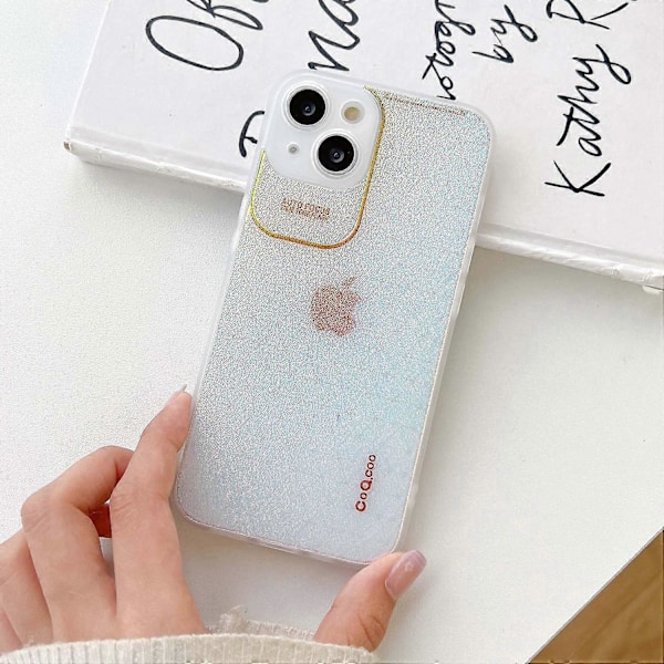 Q.COO Aurora-serien för iPhone 13 Skal TPU+PET Telefonskydd med Estetiska Detaljer Multicolor Style C
