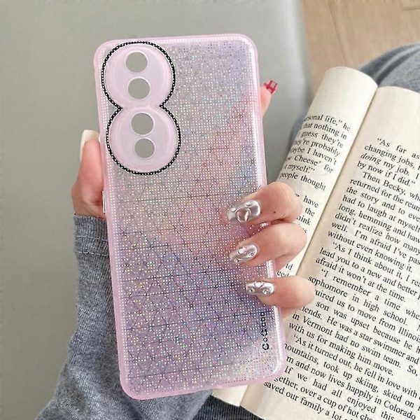 Q.COO Honor 90 Pro -kotelo TPU-puhelinkuori Aurora-efektillä, valoa taittava Multicolor Style C