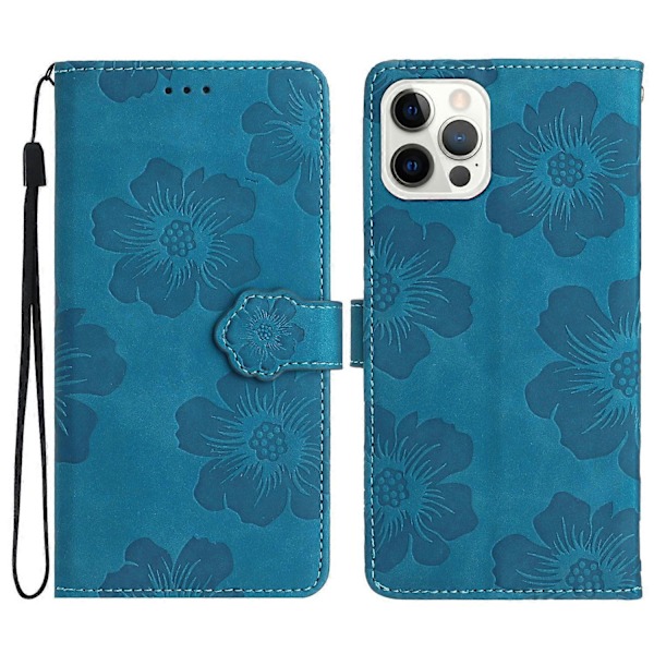 Blommig PU-läder plånboksfodral med stativ för iPhone 12 Pro Max 6,7 tum Multicolor Style A