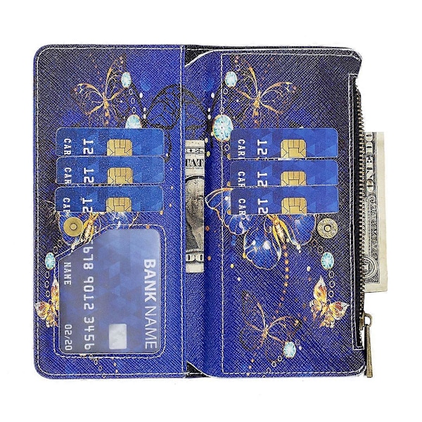 BF03 Lynlåspung i PU-læder med mønstertryk til Xiaomi Redmi Note 13 Pro 5G/Poco X6 5G Multicolor Purple Butterflies