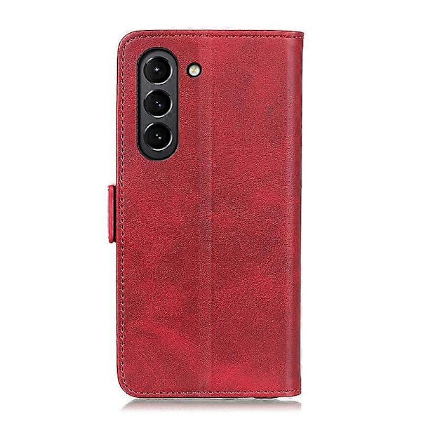 Magnetiskt Dubbellås PU Läder Skyddande Plånboksfodral för Samsung Galaxy S21 FE Multicolor Style B