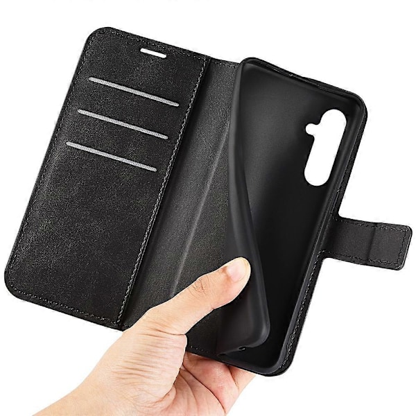 Magnetisk Lås Telefondeksel For Samsung Galaxy A54 5G PU Lær Kalvetekstur Telefonveske Stativ Lommebok