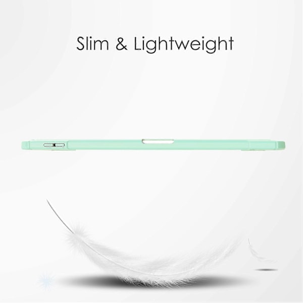 Klar taske i PU-læder med automatisk våge-/dvalefunktion og penholder til iPad Air 11 (2024) - Grøn Multicolor Mint Green