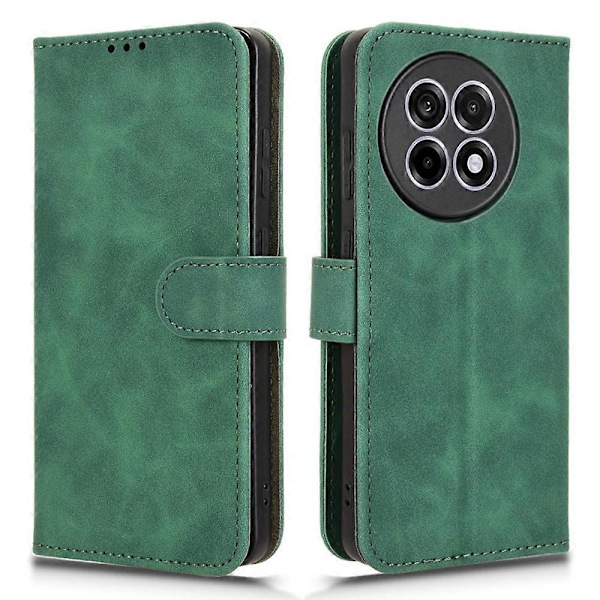 Læder Etui til OnePlus 13R 5G/Ace 5 Pro 5G Hudfølelse Anti Drop Wallet Flip Telefon Cover Multicolor Green