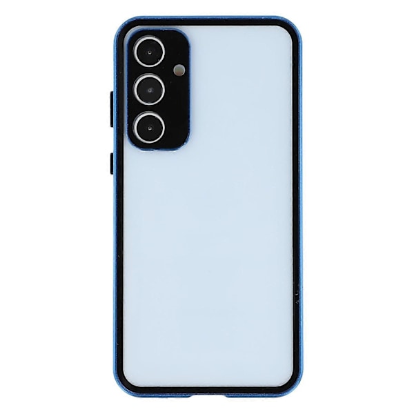 For Samsung Galaxy A55 5G Deksel med Skjermbeskytter/Linsefilm Herdet Glass Metall Telefondeksel Multicolor Dark Blue