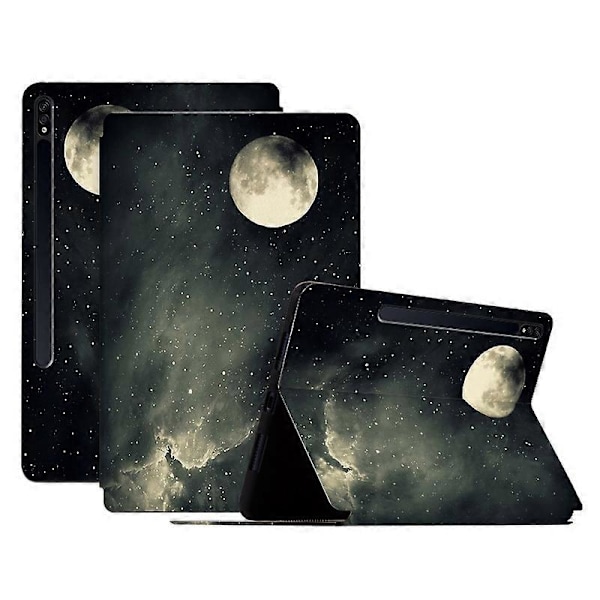 Samsung Galaxy Tab S7/S8 PU-nahkainen läppäkotelo jalustalla ja kuvioidulla painatuksella, tablettisuojus Multicolor Style D