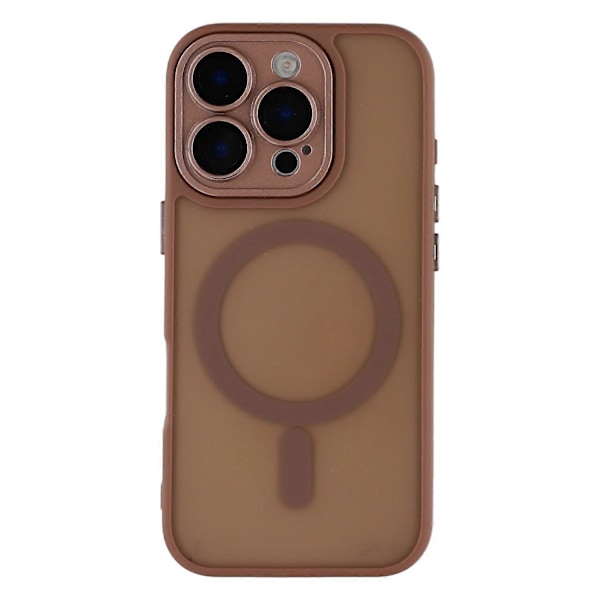 iPhone 16 Pro -kuori, yhteensopiva MagSafe-tekniikan kanssa, TPU+akryylinen mattapintainen puhelinkuori lasisella linssisuojakalvolla Multicolor Desert Gold