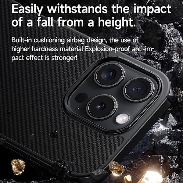 SULADA Deksel til iPhone 16 Pro Max Kompatibel med MagSafe Metall Linseramme PU+TPU Telefondeksel Multicolor Style C
