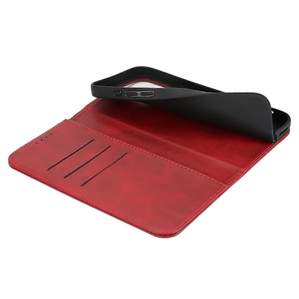 Til iPhone 16 Pro Cover PU Læder Kalvepræget Magnetisk Lukning Smartphone Cover Multicolor Style F