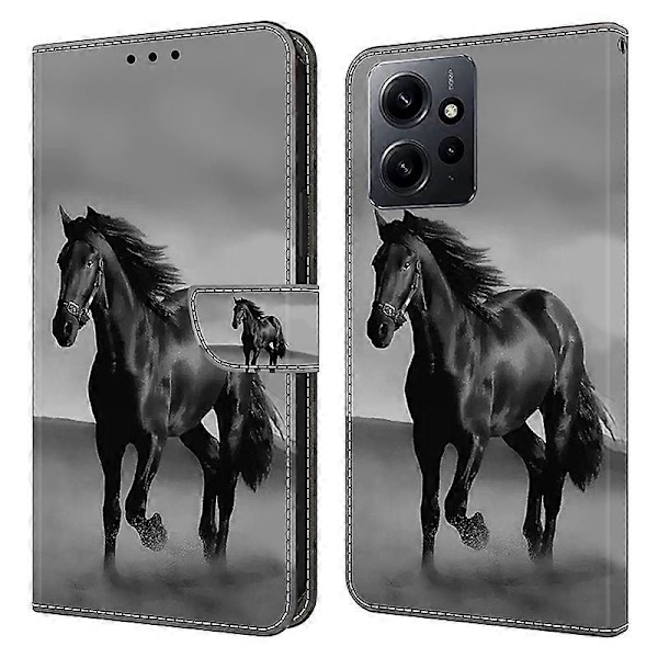 Xiaomi Redmi Note 12 4G -puhelimen suojakotelo, iskunkestävä, nahkainen, kääntyvä lompakkokotelo Multicolor Style Q