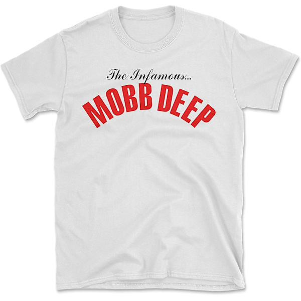 The Infamous Mobb Deep Logo Hip Hop Rap Vintage Replica T-shirt - vuxen, 3xl White 3XL