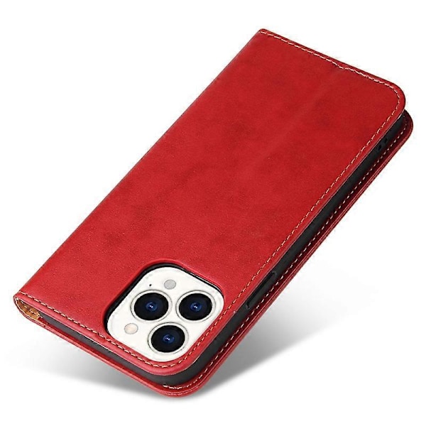 FIERRE SHANN Fodral för iPhone 15 Pro Magnetisk Självstängande PU Läder Telefonskal Multicolor Style B