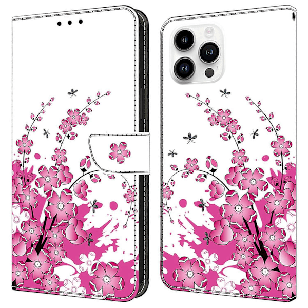 PU-læder flipcover med stativfunktion til iPhone 16 Pro Multicolor Style C