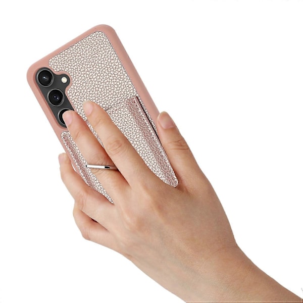 Samsung Galaxy A55 5G -kotelo, korttipaikat, nahkainen takakansi ja rengaspidike Multicolor Style A