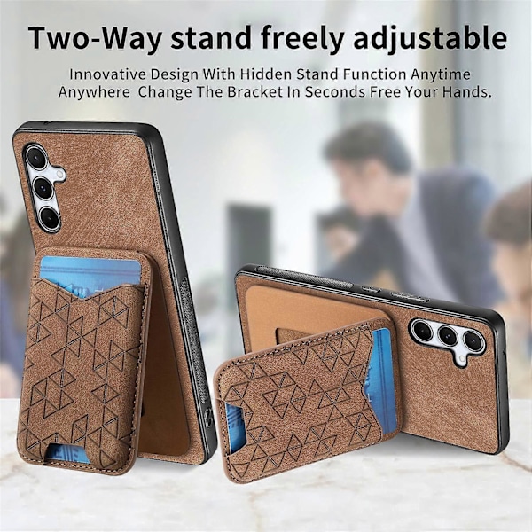 Til Samsung Galaxy A35 5G Etui med Præget Mønster, Kortholder, Støttefod, Læder Bagside Multicolor Style F